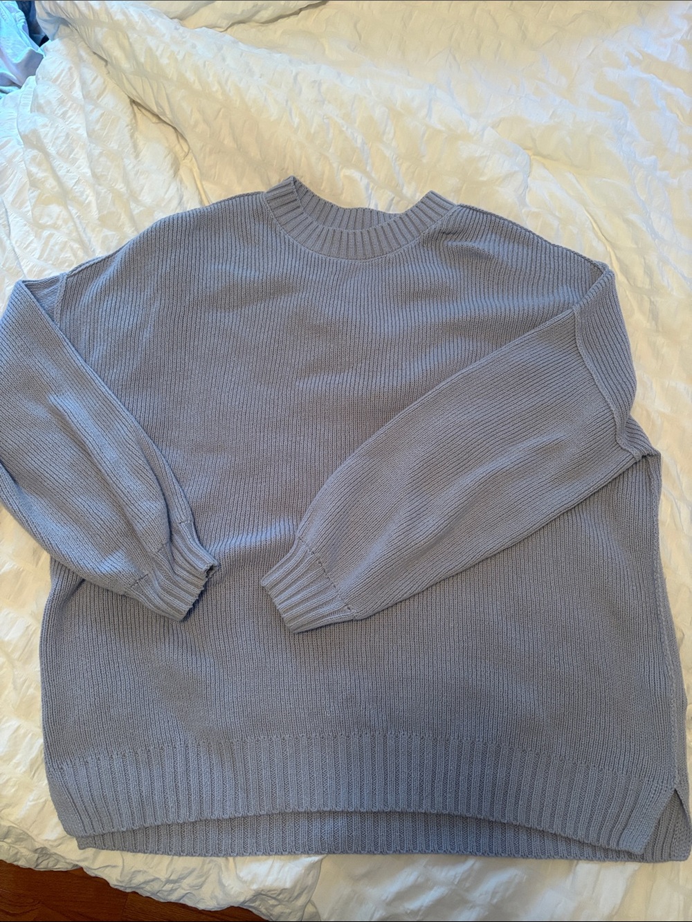 Hollister Dusty Blue Ribbed Crewneck Sweater